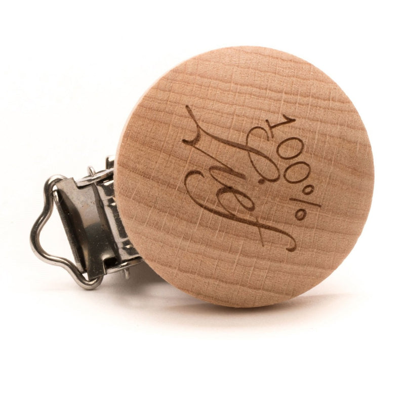 houten speenclip 2 stuks '100% lief'