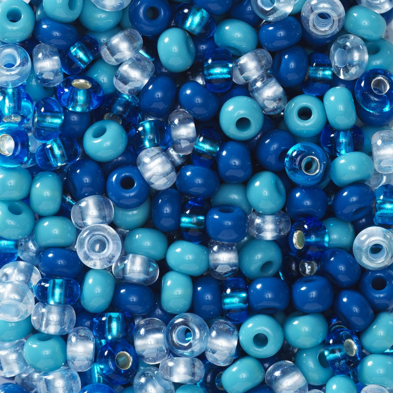 Rocailles - 6/0 - mix blauw