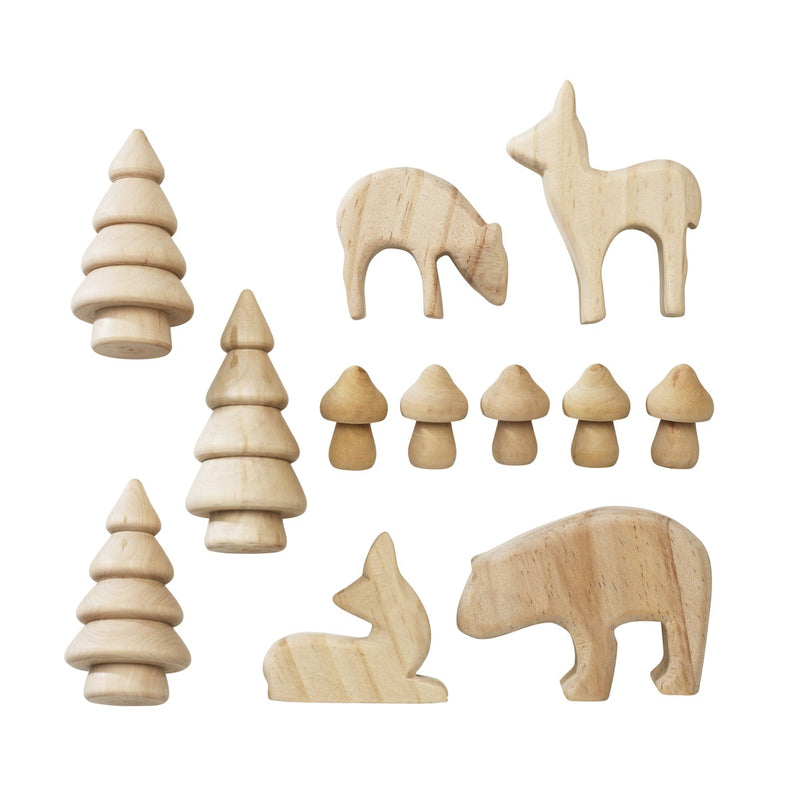 Houten figuren - winterse vormen