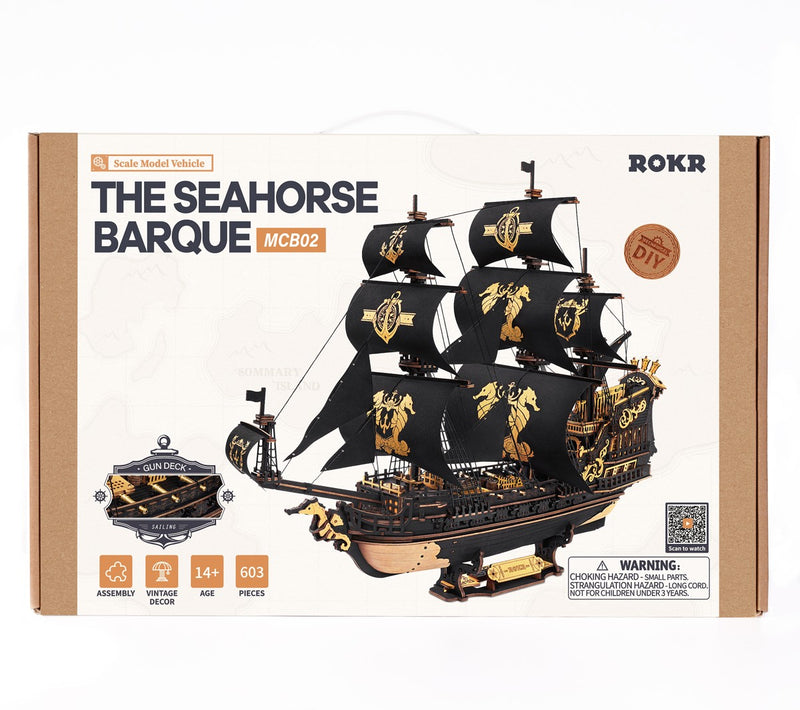 Robotime houten 3D puzzel - The Seahorse Barque