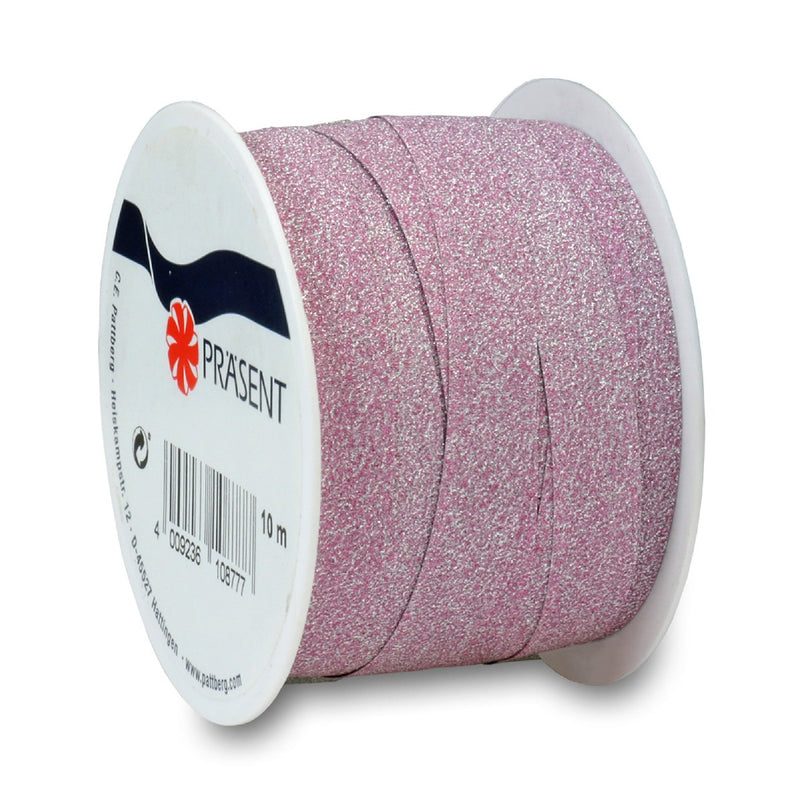 Cadeaulint - 10 meter - glitter roze
