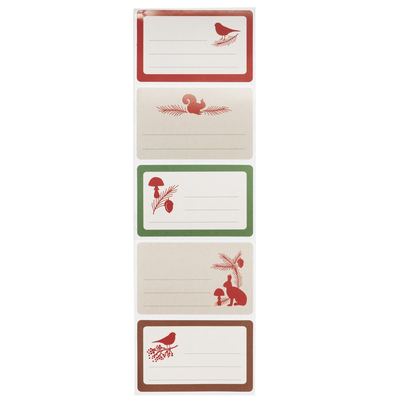 Cadeau etiketten - 100 stuks - rode silhouetten