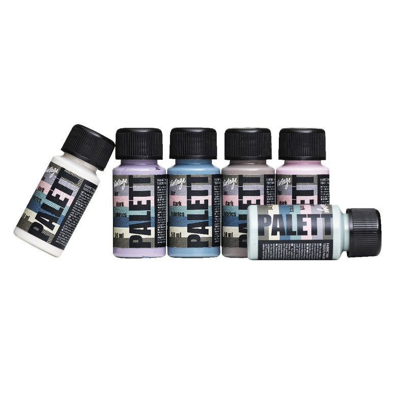 Textielverf set - donkere stoffen - 6x 50 ml - vintage