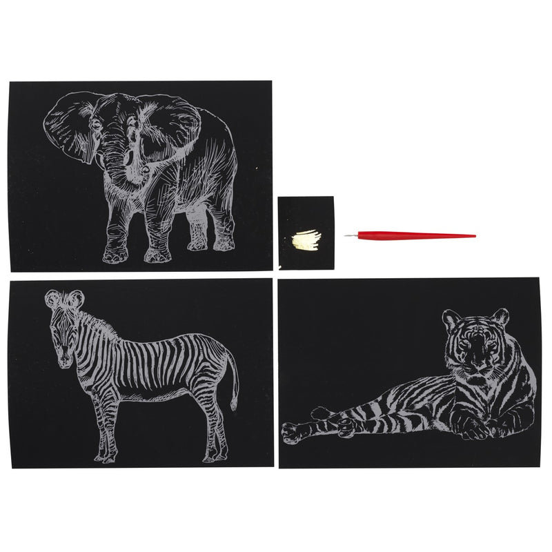 Engraving art - goudkleurig - Wild Animals