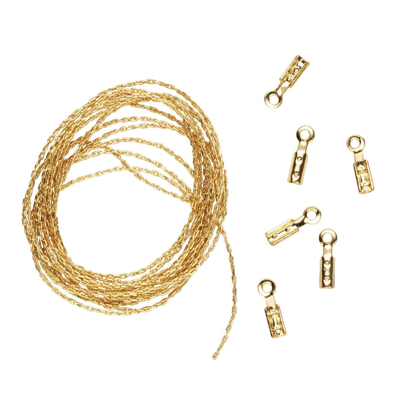 Dunne ketting - verguld - 100 cm