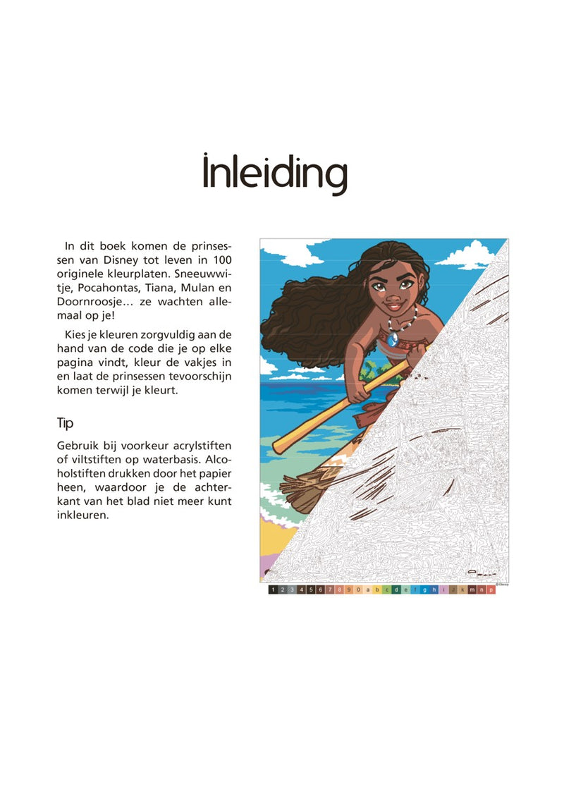 Kleurboek - Kleuren op nummer voor volwassenen - Disney Prinsessen