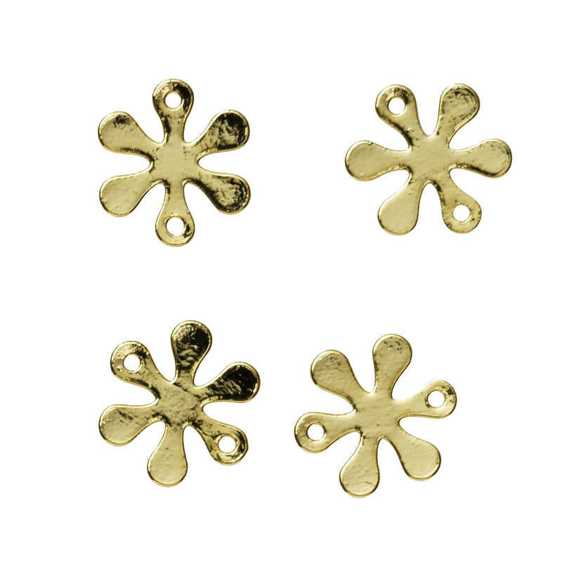 Spacer - verguld - 4 stuks - bloemetjes