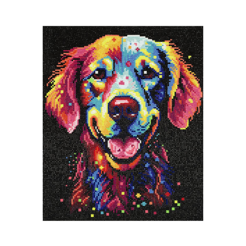 Diamond painting kit - 33x40 cm - hond lichtgevend