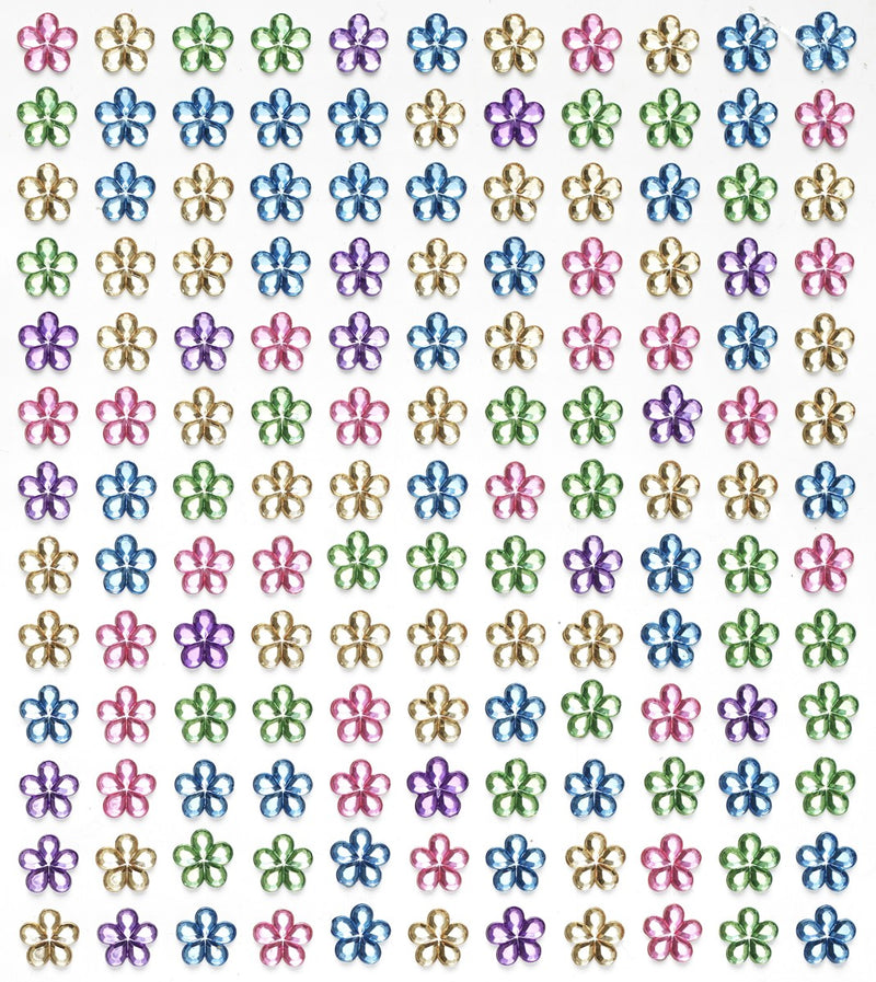 Strass stickers - bloemen - pasteltinten