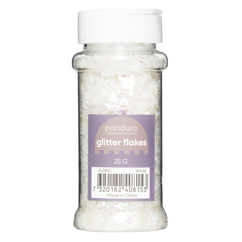 Glittervlokken - gerecycled - 25 gram - wit iriserend