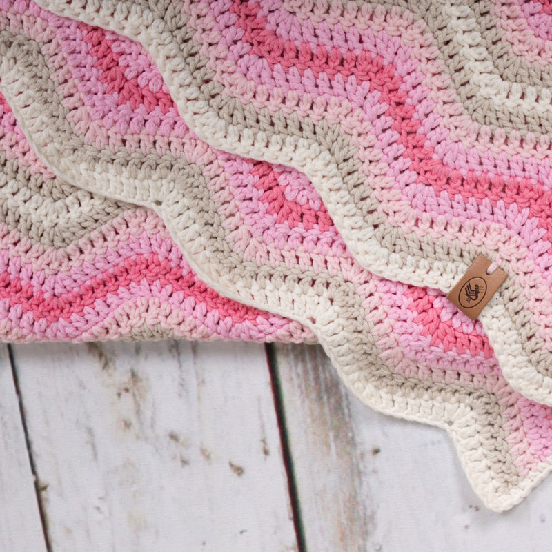 haakpakket baby ripple deken - roze