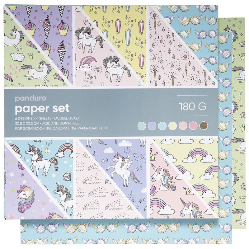 Decoratief karton - 30x30 cm - unicorns