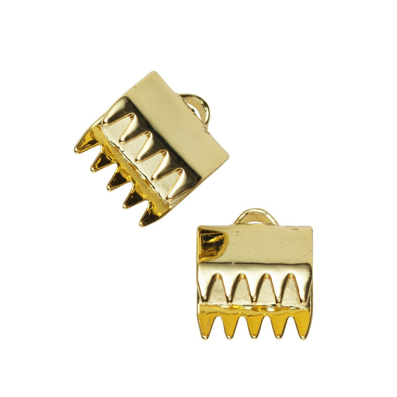 Koordklem - 9K verguld - 6,5 mm - 2 stuks