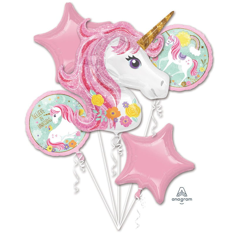 folie ballonnen - unicorn 5 stuks