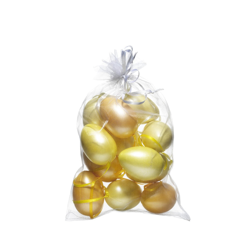 Plastic eieren - 12 stuks - geel