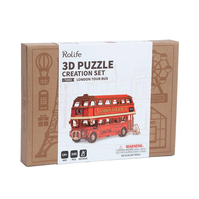 Robotime houten 3D puzzel - London Tour Bus