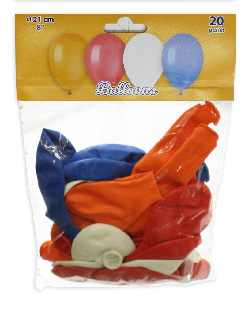 ballonnen rood/wit/blauw/oranje