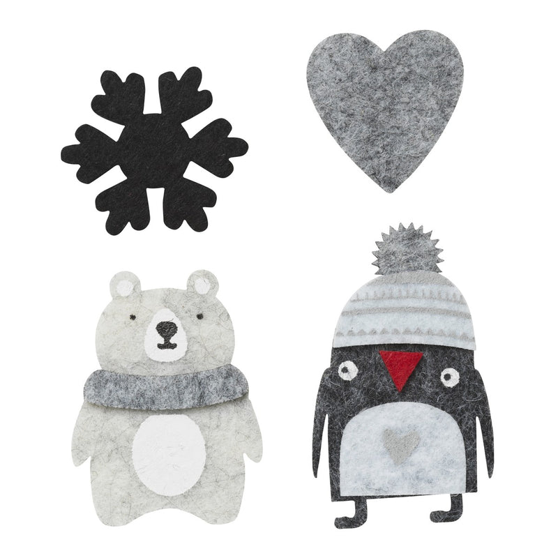 Vilten stickers - winterfiguren