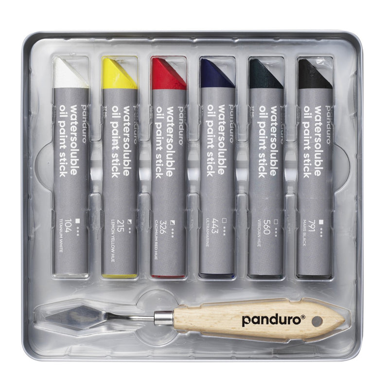 Panduro wateroplosbare olieverf sticks - 6 kleuren