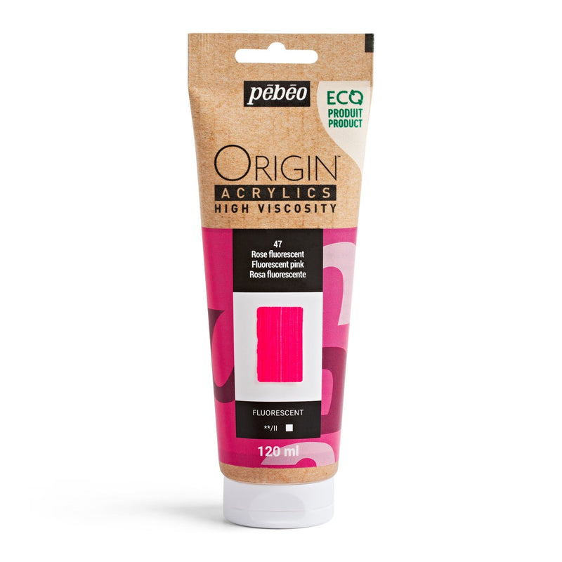 Pebeo Origin Acrylics - 120 ml - 47 Fluorescent Pink