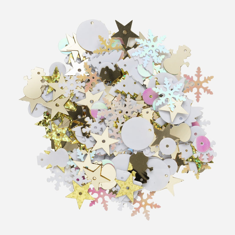 Pailletten - mix wit