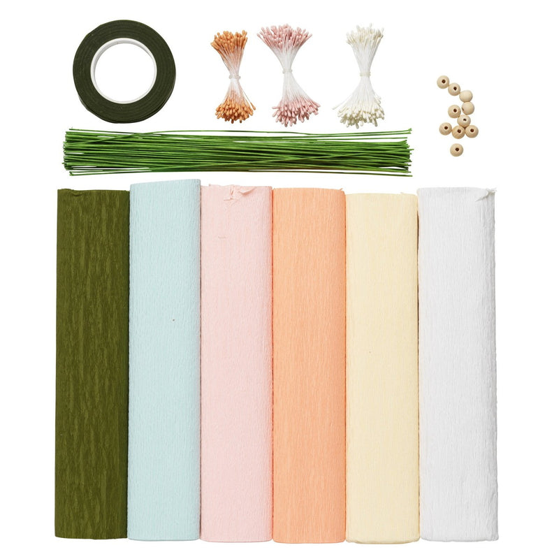 Panduro DIY kit - papieren bloemen - crêpepapier