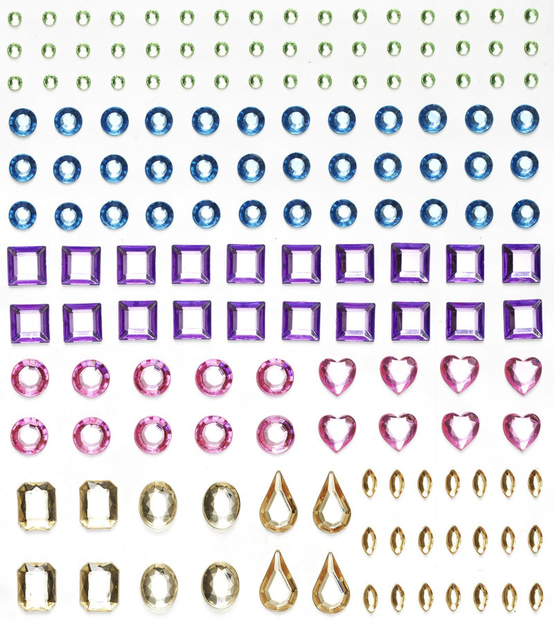 Strass stickers - vormen mix - pasteltinten