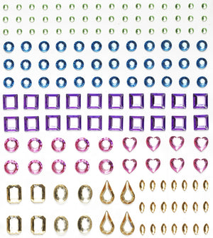 Strass stickers - vormen mix - pasteltinten