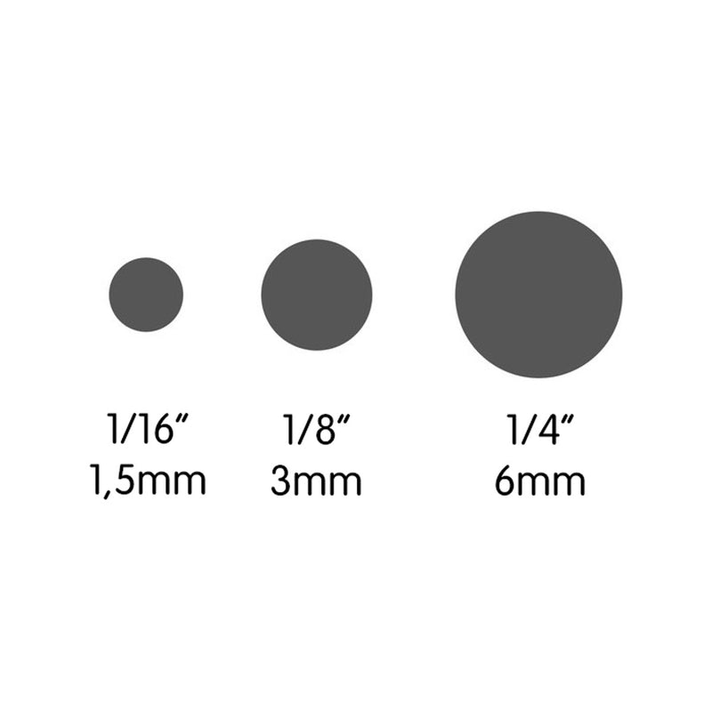 Gaatjestangen set - 3 stuks - 1,5 tot 6 mm