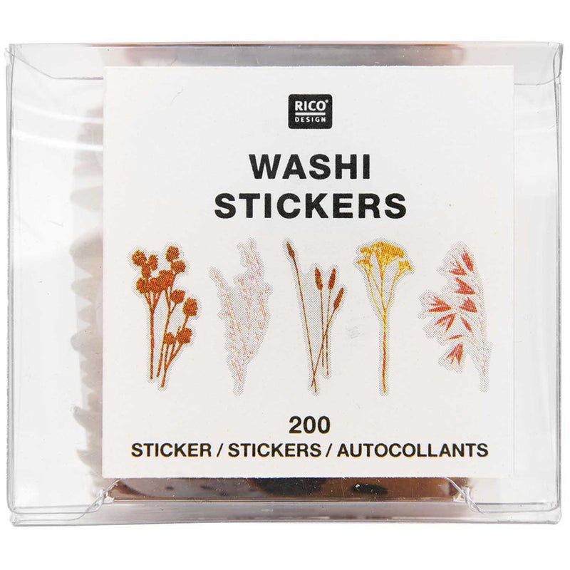 washi stickers - gedroogde bloemen
