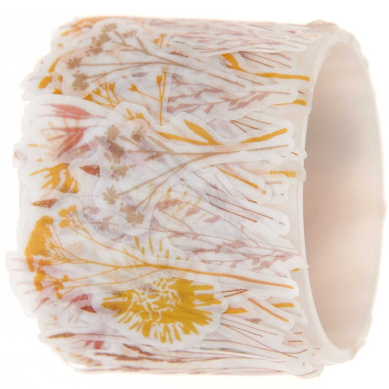 washi stickers - gedroogde bloemen
