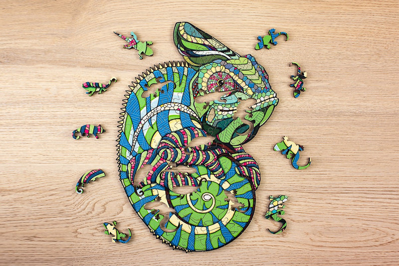 Eco Wood Art legpuzzel - kameleon