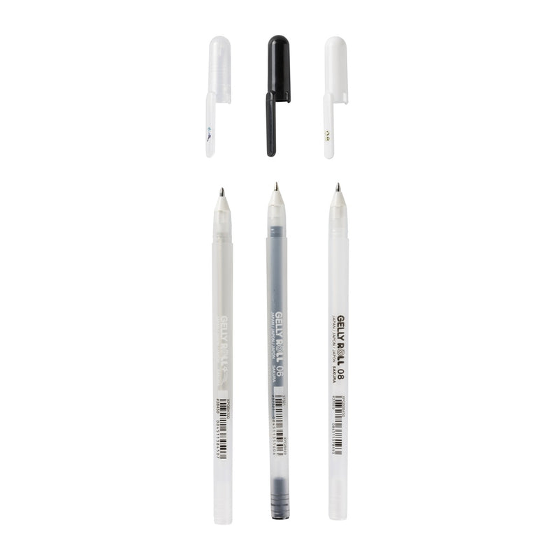 Sakura Gelly Roll set - clear, zwart & wit - 3 stuks