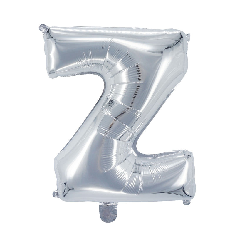 Letterballon zilverkleurig - 32 cm - Z