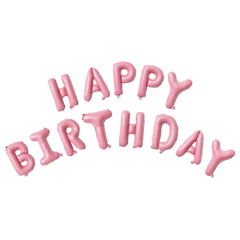 folie ballonnenset - happy birthday roze