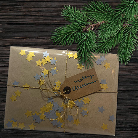 cadeau met sterren confetti