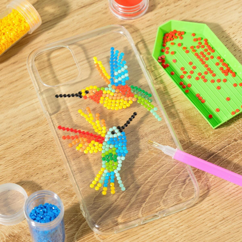 een diamond paint telefoonhoesje