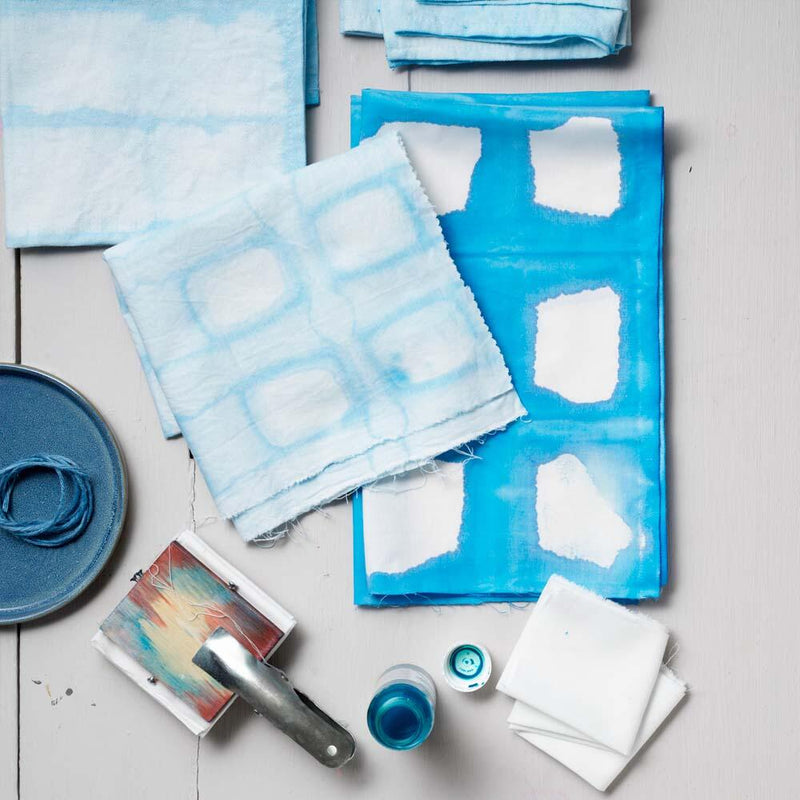 geverfde shibori theedoeken