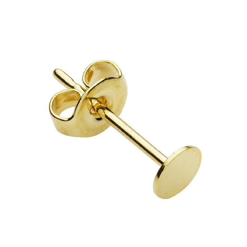 Oorsteker plat - 4 mm - goudkleurig