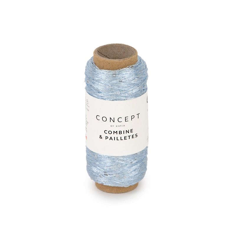 Katia Combine & Pailletes - waterblauw