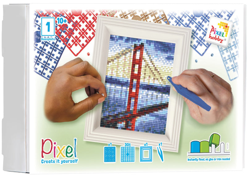Pixelhobby set met lijst - Golden Gate Bridge