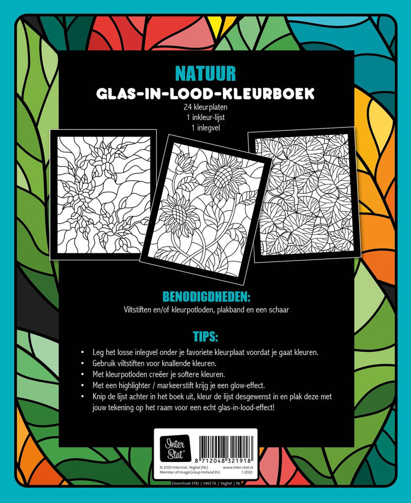 Kleurboek - Glas-in-lood - natuur