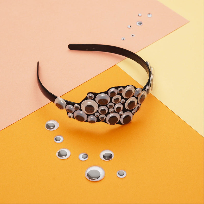 diadeem stof - 10 mm zwart