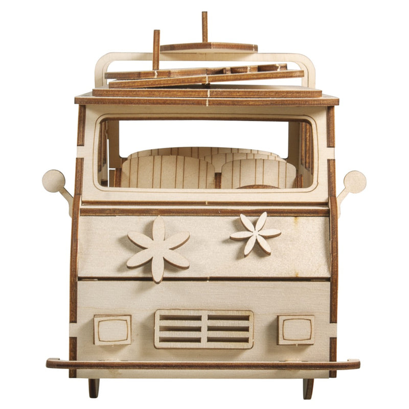 Houten 3D bouwset - camper