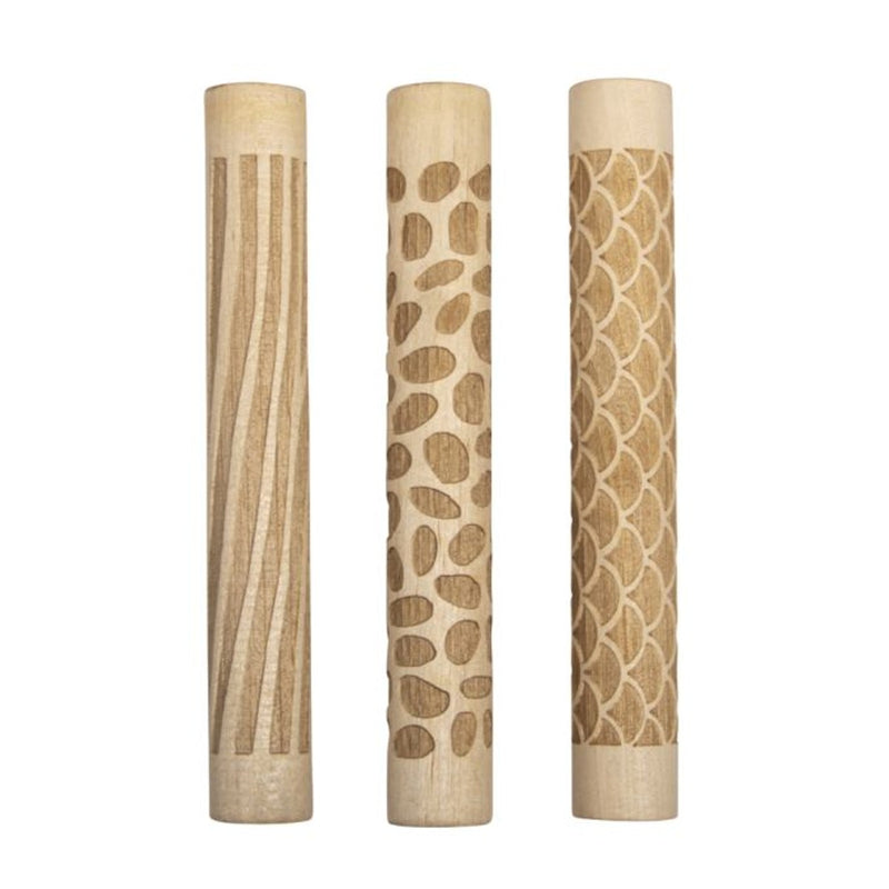 Houten motiefroller - 11 x 1,5 cm - naturel