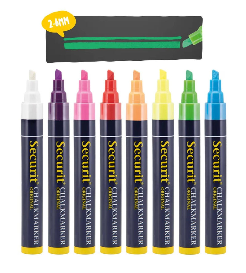 Securit Liquid chalkmarkers - 2 tot 6 mm - coloured set