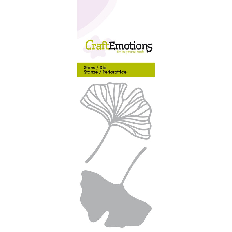 snij- en embossingmal ginkgo bladeren open en dicht