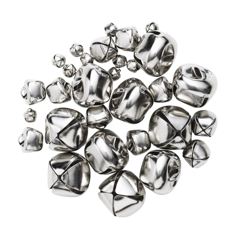Belletjes - 30 stuks - assorti - zilverkleurig