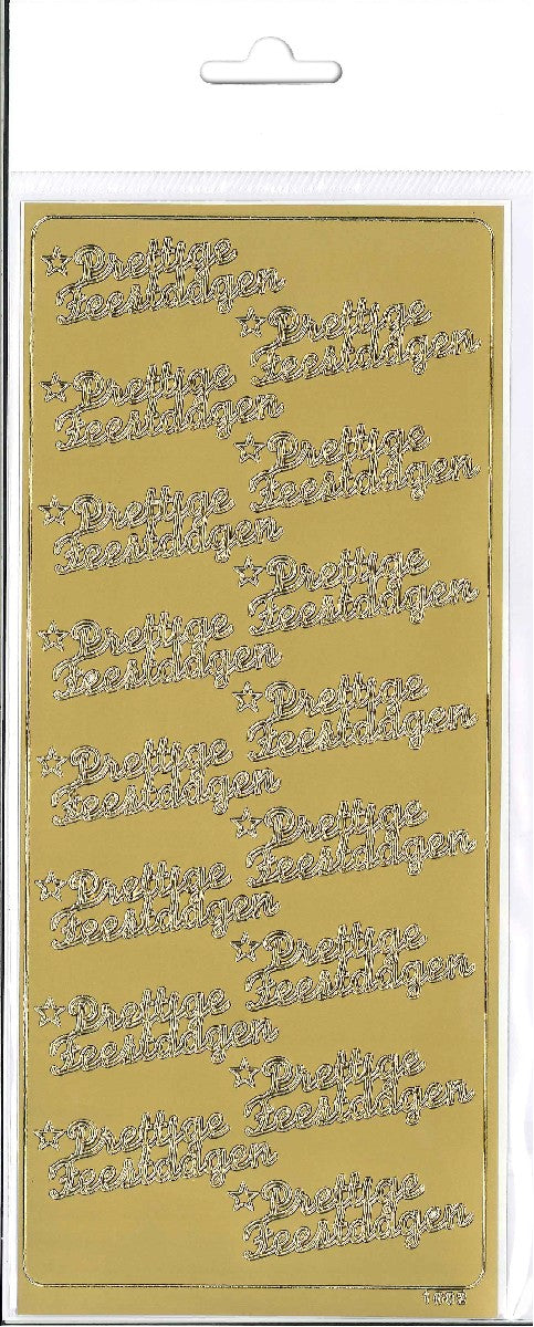 Stickers - 2 vellen - goud/zilver - Prettige Feestdagen