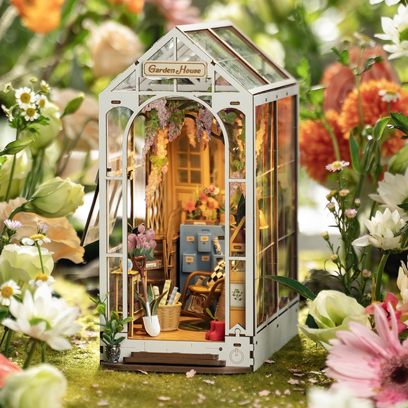 Robotime houten 3D puzzel - book nook - Garden House